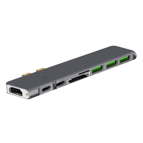 USB C adapter 8 in 2 usb type c(TYPE C to HDMI + SD + USB3.0 + Micro SD + Type C + Thunderbolt 3-PD real 50Hz) Crystal Logic U1CB-8