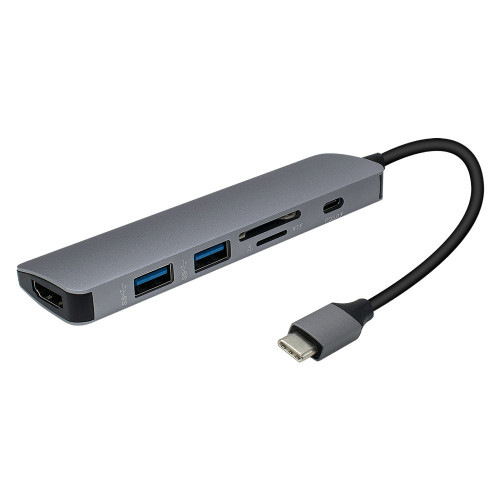 USB C adapter(TYPE C to HDMI + 2 USB3.0 ports + TF/SD card + PD charging) Crystal Logic G-46C
